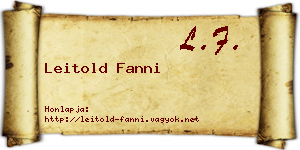 Leitold Fanni névjegykártya